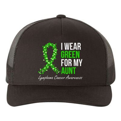 Lymphoma Cancer Ribbon I Wear Green For My Aunt Support Yupoong Adult 5-Panel Trucker Hat