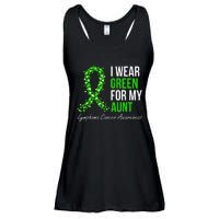 Lymphoma Cancer Ribbon I Wear Green For My Aunt Support Ladies Essential Flowy Tank