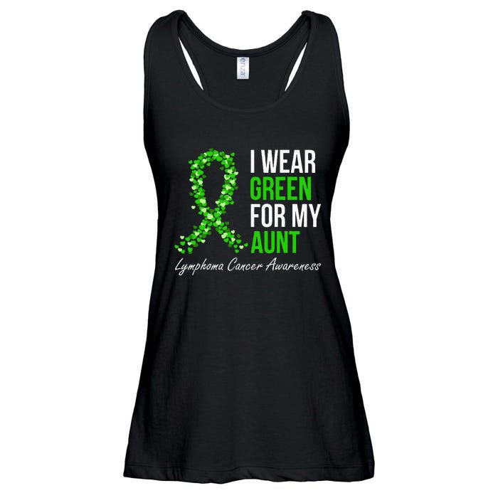 Lymphoma Cancer Ribbon I Wear Green For My Aunt Support Ladies Essential Flowy Tank