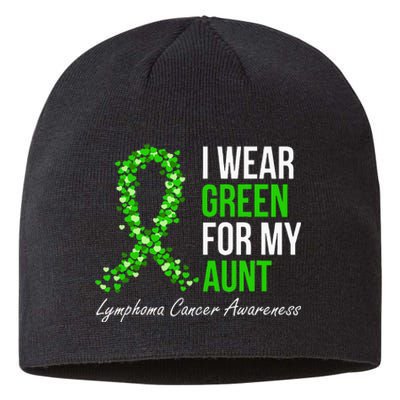 Lymphoma Cancer Ribbon I Wear Green For My Aunt Support Sustainable Beanie