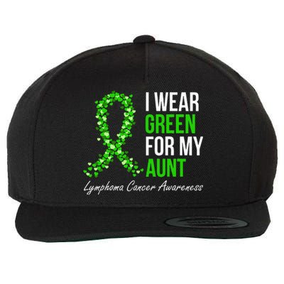 Lymphoma Cancer Ribbon I Wear Green For My Aunt Support Wool Snapback Cap