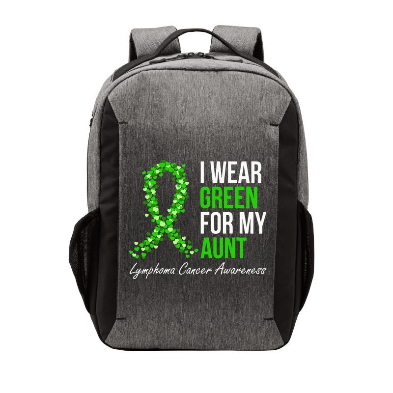 Lymphoma Cancer Ribbon I Wear Green For My Aunt Support Vector Backpack