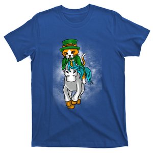 Leprechaun Cat Riding A Unicorn St Patrick's Graphic Humor Meaningful Gift T-Shirt