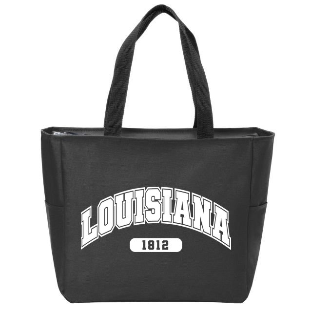 Louisiana Collegiate Style 1812 Zip Tote Bag