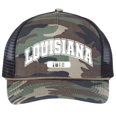 Louisiana Collegiate Style 1812 Retro Rope Trucker Hat Cap