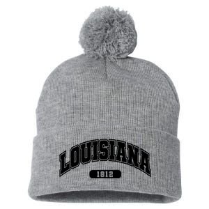 Louisiana Collegiate Style 1812 Pom Pom 12in Knit Beanie