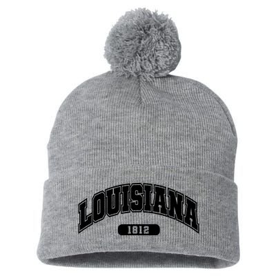 Louisiana Collegiate Style 1812 Pom Pom 12in Knit Beanie