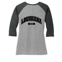 Louisiana Collegiate Style 1812 Women's Tri-Blend 3/4-Sleeve Raglan Shirt