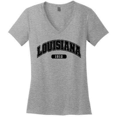 Louisiana Collegiate Style 1812 Women's V-Neck T-Shirt