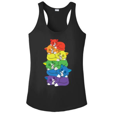 Love Cat Support Equality Gay Rainbow Lgbtq Lgbt Pride Month Funny Gift Ladies PosiCharge Competitor Racerback Tank