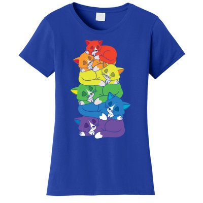 Love Cat Support Equality Gay Rainbow Lgbtq Lgbt Pride Month Funny Gift Women's T-Shirt