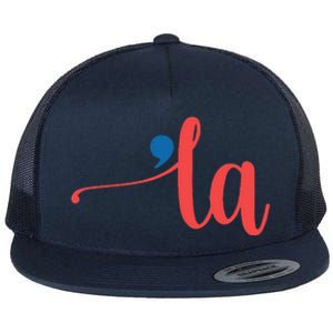 La Cursive Script With Comma Kamala Nickname Commala Flat Bill Trucker Hat