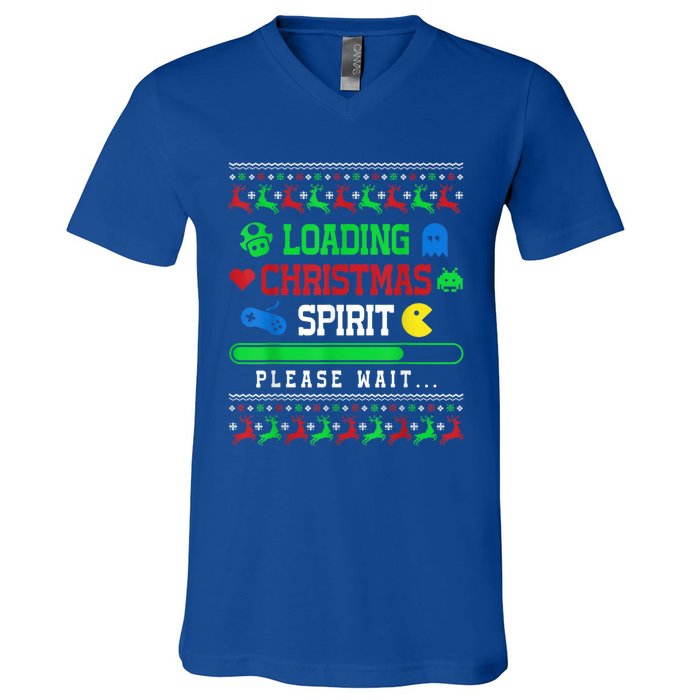 Loading Christmas Spirit Funny Ugly Sweater Christmas Squad Gift V-Neck T-Shirt