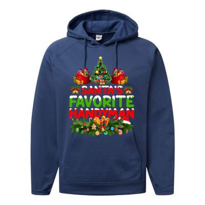 Lighting Christmas SantaS Favorite Handy Xmas Gift Performance Fleece Hoodie