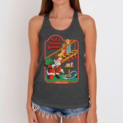 Let's Catch Santa Holiday Archives Women's Knotted Racerback Tank