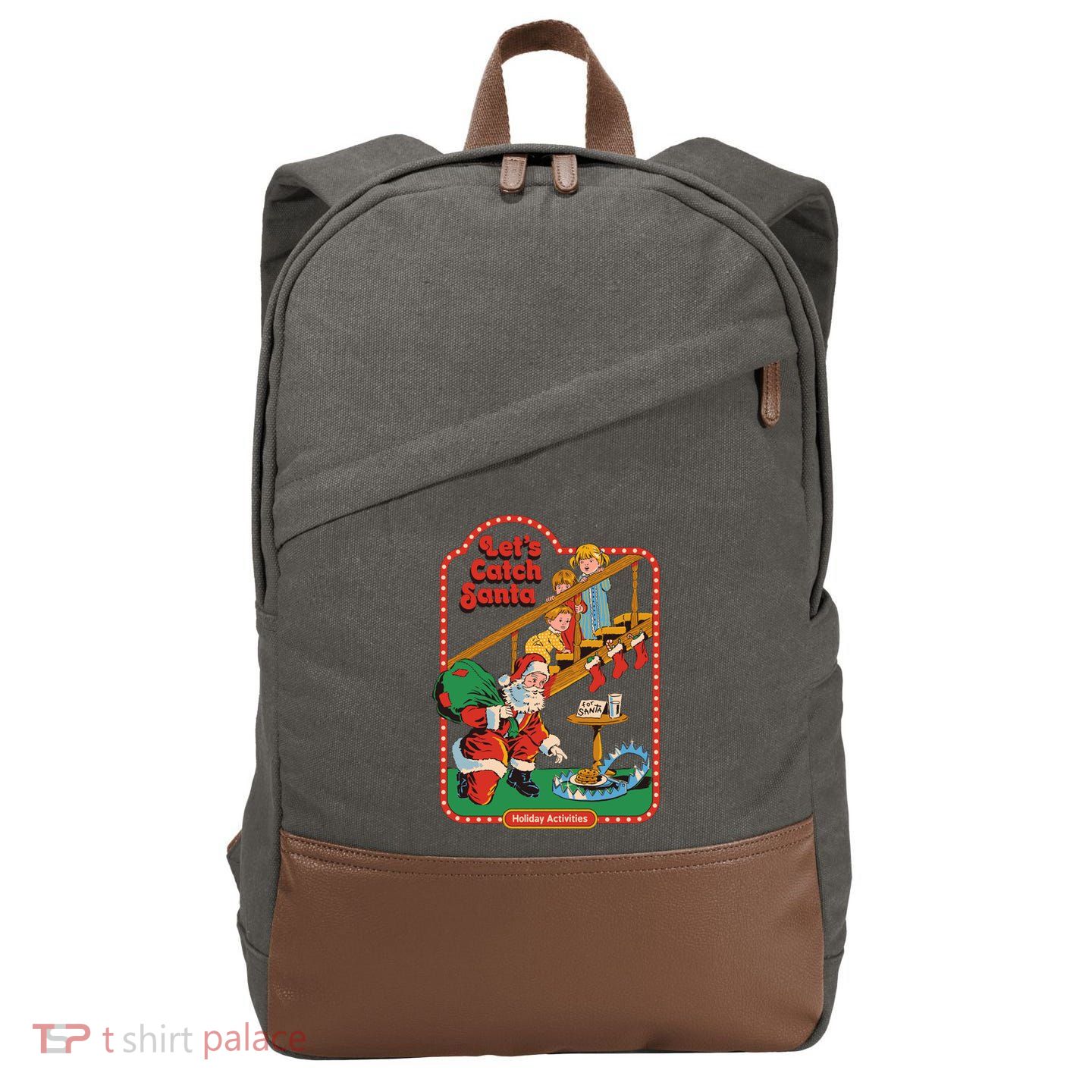 Let's Catch Santa Holiday Archives Cotton Canvas Backpack