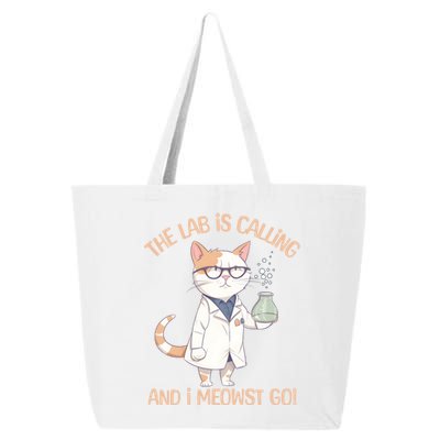 Lab Calling Science Funny Lab Cat Laboratory Chemistry 25L Jumbo Tote