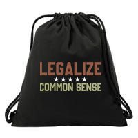 Legalize Common Sense Retro Drawstring Bag