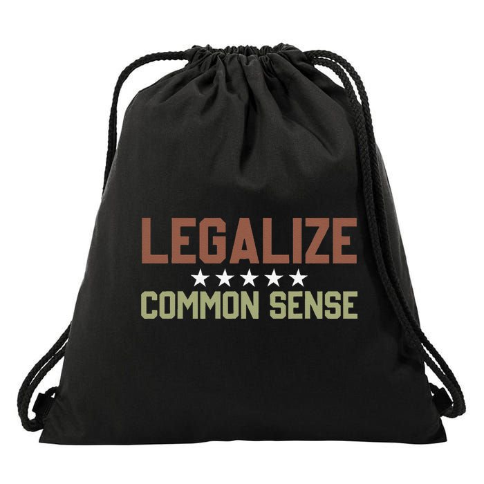 Legalize Common Sense Retro Drawstring Bag