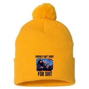 Liberals CanT Shoot For Shit Pom Pom 12in Knit Beanie