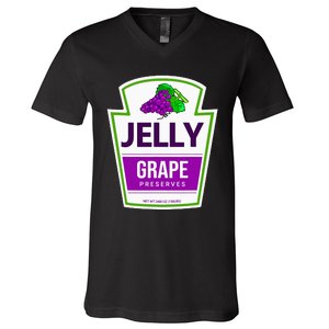 Lazy Costume S Grape Jelly Jar For Halloween V-Neck T-Shirt