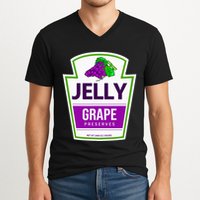 Lazy Costume S Grape Jelly Jar For Halloween V-Neck T-Shirt