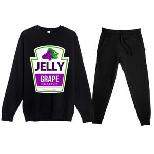 Lazy Costume S Grape Jelly Jar For Halloween Premium Crewneck Sweatsuit Set