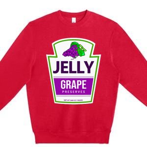 Lazy Costume S Grape Jelly Jar For Halloween Premium Crewneck Sweatshirt