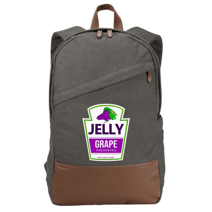 Lazy Costume S Grape Jelly Jar For Halloween Cotton Canvas Backpack