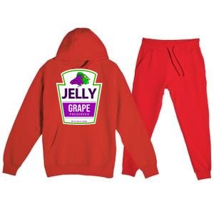 Lazy Costume S Grape Jelly Jar For Halloween Premium Hooded Sweatsuit Set