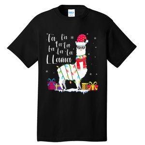 Llama Christmas Sweater FaLaLa Lama Funny Xmas Tall T-Shirt