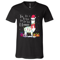 Llama Christmas Sweater FaLaLa Lama Funny Xmas V-Neck T-Shirt