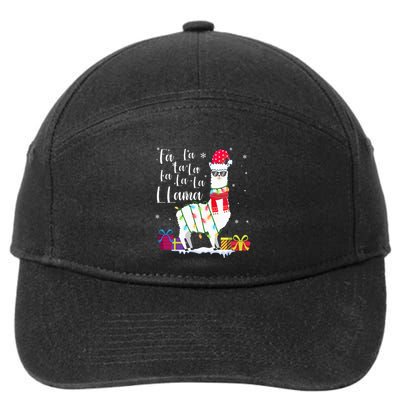Llama Christmas Sweater FaLaLa Lama Funny Xmas 7-Panel Snapback Hat
