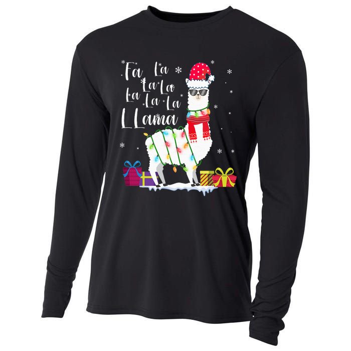 Llama Christmas Sweater FaLaLa Lama Funny Xmas Cooling Performance Long Sleeve Crew