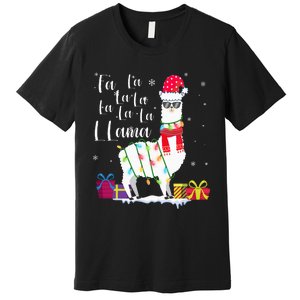 Llama Christmas Sweater FaLaLa Lama Funny Xmas Premium T-Shirt