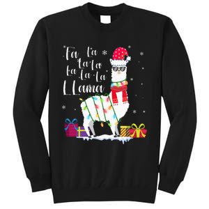 Llama Christmas Sweater FaLaLa Lama Funny Xmas Tall Sweatshirt