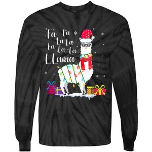 Llama Christmas Sweater FaLaLa Lama Funny Xmas Tie-Dye Long Sleeve Shirt