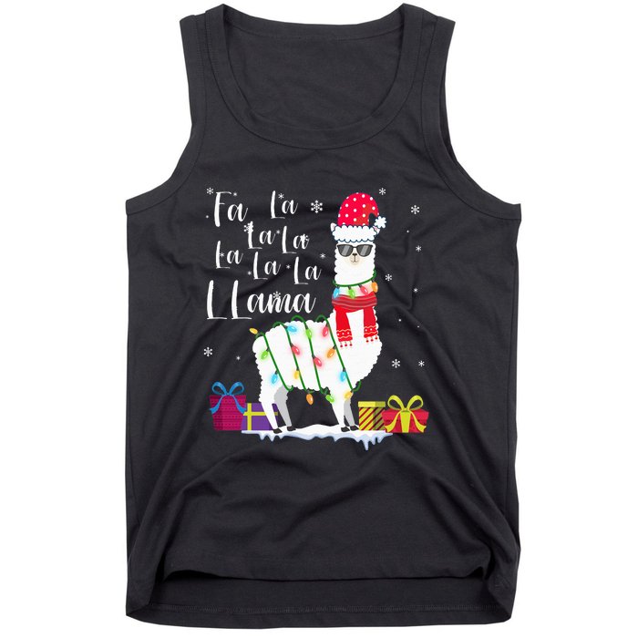 Llama Christmas Sweater FaLaLa Lama Funny Xmas Tank Top