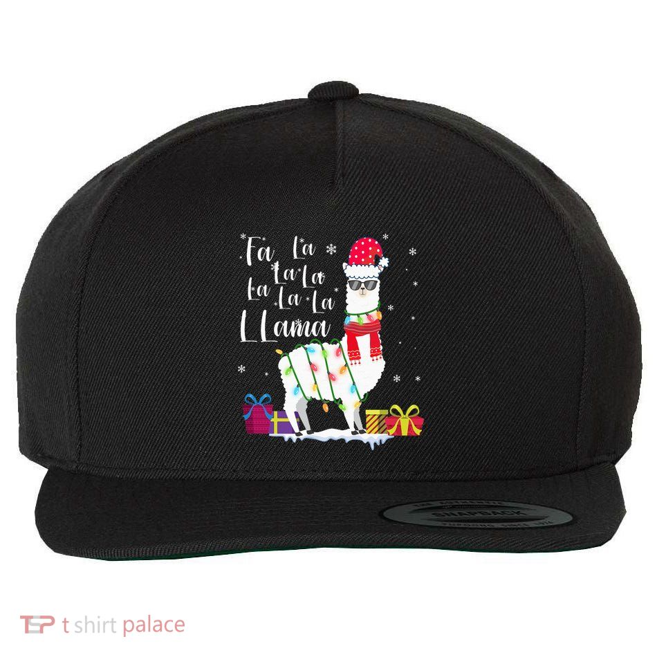 Llama Christmas Sweater FaLaLa Lama Funny Xmas Wool Snapback Cap