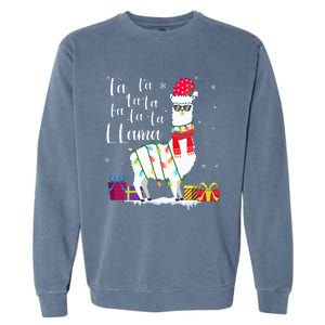 Llama Christmas Sweater FaLaLa Lama Funny Xmas Garment-Dyed Sweatshirt