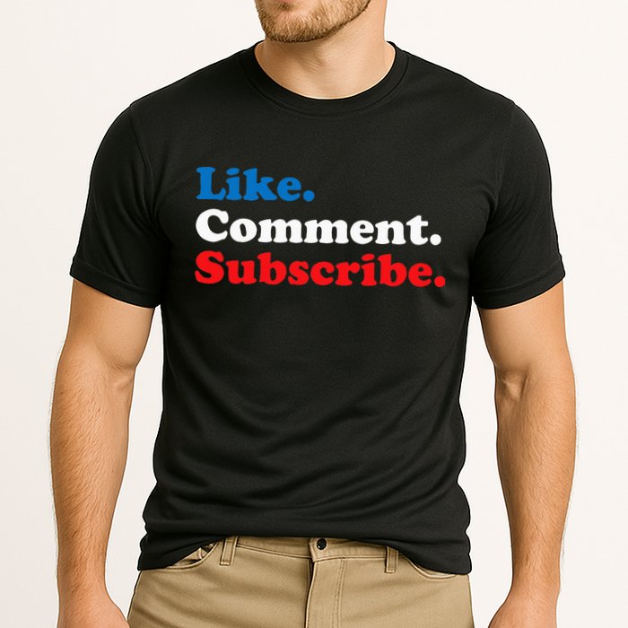 Like Comment Subscribe Vlogger Social Media Blogger Performance Shirt