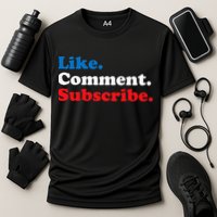 Like Comment Subscribe Vlogger Social Media Blogger Performance Shirt