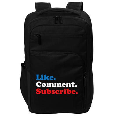 Like Comment Subscribe Vlogger Social Media Blogger Impact Tech Backpack