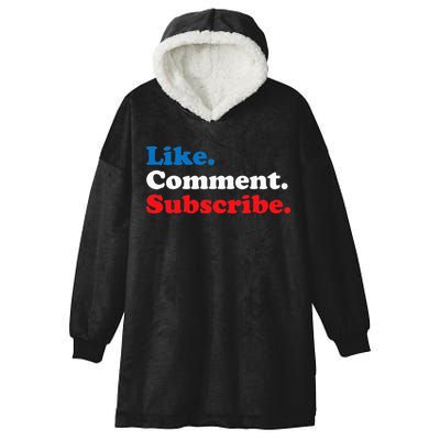 Like Comment Subscribe Vlogger Social Media Blogger Hooded Wearable Blanket