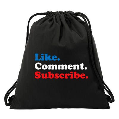 Like Comment Subscribe Vlogger Social Media Blogger Drawstring Bag