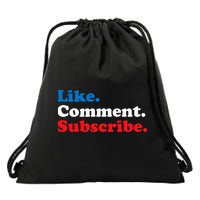Like Comment Subscribe Vlogger Social Media Blogger Drawstring Bag
