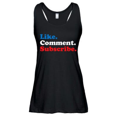 Like Comment Subscribe Vlogger Social Media Blogger Ladies Essential Flowy Tank
