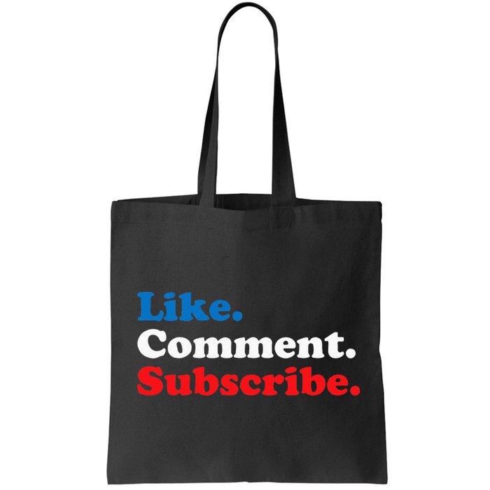 Like Comment Subscribe Vlogger Social Media Blogger Bag