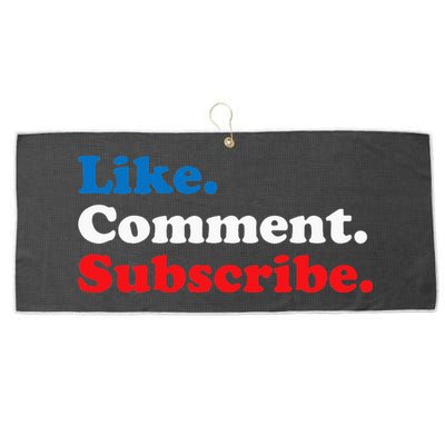 Like Comment Subscribe Vlogger Social Media Blogger Large Microfiber Waffle Golf Towel