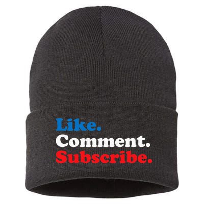 Like Comment Subscribe Vlogger Social Media Blogger Sustainable Knit Beanie